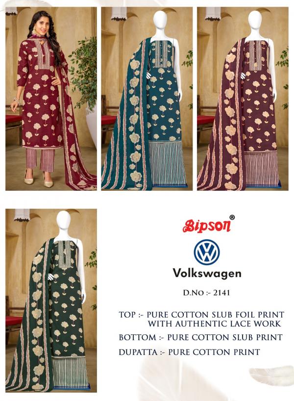 Bipson Volkswagen 2141 Foil Printed Cotton Dress Materials